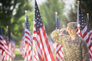female soldier salute